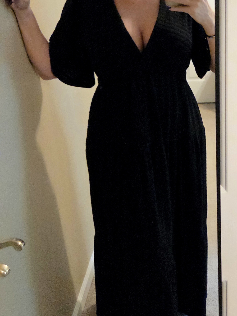 Veronica M Black Kimono Sleeve V-Neck Maxi Dress - Picture 5 of 9
